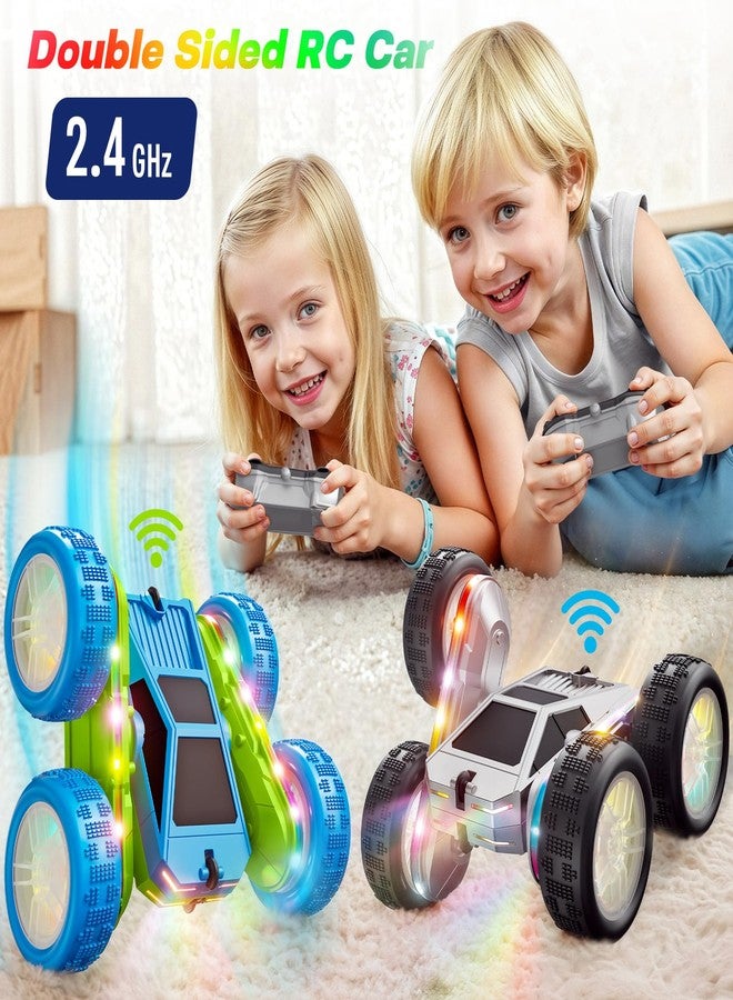 WayEee Remote Control Car for Boys 4-7, 360° Flips Rotating RC Stunt Car with Type-C Charging and LED Lights Strips, 2.4 GHZ Double Sided All Terrain 4WD RC Cars for Girl Boys Christmas Birthday Gift - Image 4